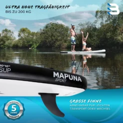 SUP Board MAPUNA - Stand Up Paddle Aufblasbar Mit Kickpad Paddel Pumpe Rucksack (330x76x15cm / 10'10") -Globbervi Verkaufe d176cbae1a6aa7d1826a033a6afafdfc