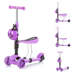 Chipolino Kinderroller, Rutscher Kiddy 2 In 1 Höhe Einstellbar 3 Räder Mit Licht Blau Lila -Globbervi Verkaufe d177ff03c297bde39ffacf8429e535a8