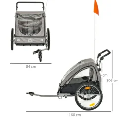 HOMCOM 2 In 1 Kinderanhänger Anhänger 360° Drehbar Fahrradanhänger 2 Kinder Buggy Kinderwagen Mit Fünf-Punkt-Sicherheitsgurt Joggerfunktion Metall Oxford Grau+Schwarz 160 X 84 X 106 Cm 15 HOMCOM 2 In 1 Kinderanhänger Anhänger 360° Drehbar Fahrradanhänger 2 Kinder Buggy Kinderwagen Mit Fünf-Punkt-Sicherheitsgurt Joggerfunktion Metall Oxford Grau+Schwarz 160 X 84 X 106 Cm -Globbervi Verkaufe d290bd36246f5bab28d9c45db5356ed8