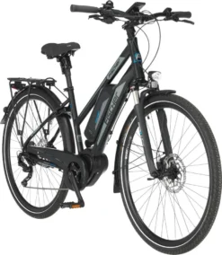 FISCHER E-Bike Pedelec Trekking VIATOR ETD 1861 Damen, Rahmenhöhe 44 Cm, 28 Zoll, Akku 557 Wh, Mittelmotor, Kettenschaltung, LCD Display, Schwarz