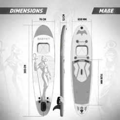Physionics® SUP Board-Aufblasbar, Mit Kajaksitz/Paddel/Rucksack/Finne/Reparaturset/Pumpe/Kamerahalter/Leicht-Stand Up Paddle Board (305x76x12cm, Silber) -Globbervi Verkaufe d31f8d92ae8c5fd051ed8a6c8b1bf050