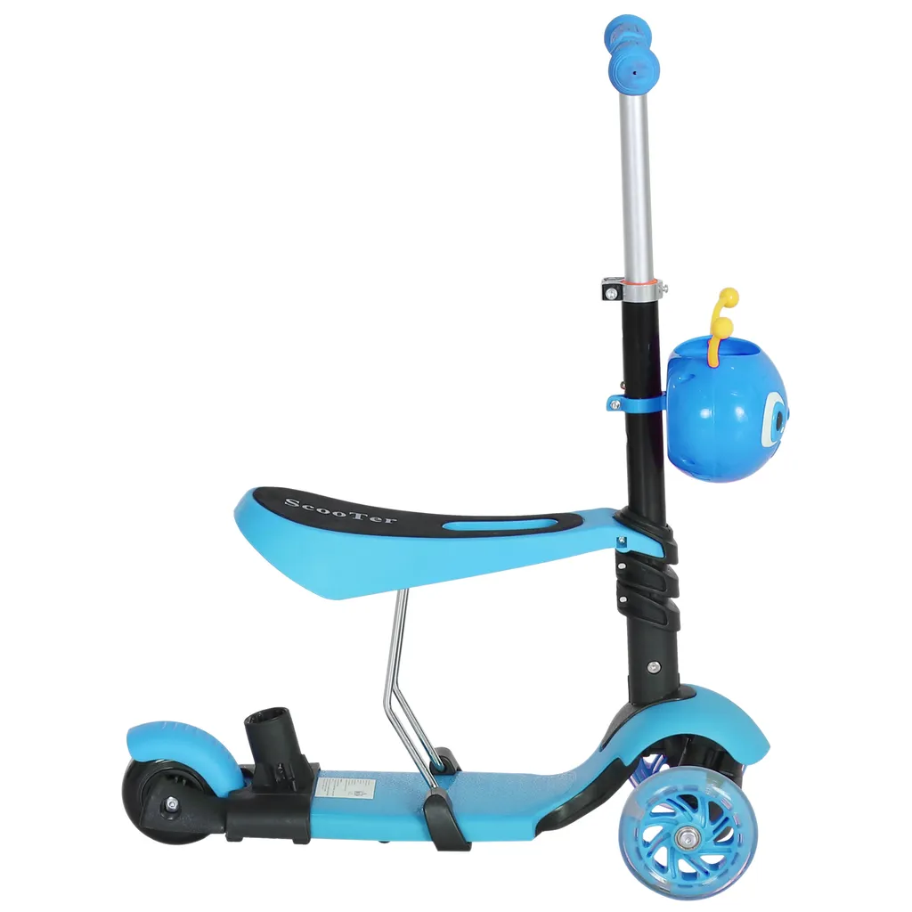 HOMCOM Kinderroller Scooter Tretroller Cityroller Kinder Roller Kickboard Lenker Teleskoprohr Höhenverstellbar Blau 62 X 25 X 72,5 Cm 4 HOMCOM Kinderroller Scooter Tretroller Cityroller Kinder Roller Kickboard Lenker Teleskoprohr Höhenverstellbar Blau 62 X 25 X 72,5 Cm – Bild 4