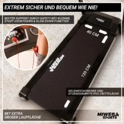 Miweba Sports Laufband Home Track HT1000F - Klappbar - Mit Steigung - 1-16km/h - Quick-Speed - Safety-Key - Tablethalterung - Bis 120 Kg - Fitnessgeräte - (Schwarz) -Globbervi Verkaufe d67eec57975b336111b374a791e90eec