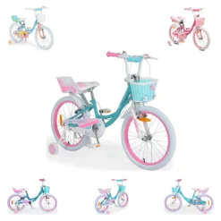 Byox Kinderfahrrad 20 Zoll Fashion Girl, Stützräder, Korb Am Lenker, Puppensitz Türkis