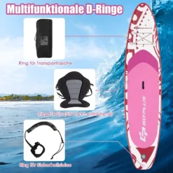 COSTWAY 325cm X 76cm X 16cm Stand Up Paddling Board, Inkl. Rucksack, Pumpe, Verstellbares Paddel, Sicherheitsleine, Bungee-Seil Und Reparaturset, SUP Board 150kg Aufblasbar -Globbervi Verkaufe d8857f817ad99b548ec6098cde174390