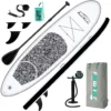 Funwater Aufblasbares Stand Up Paddle Board 305 X 76 X 15 Cm, Surfboard, SUP, Paddle Board, Camo Surfboard Full Paddle Pump Bag, Handpumpe, Schwarz Und Weiß