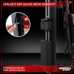 Miweba Sports Kraftstation MK500 Pro, 14 Gewichtsblöcke, 50 In 1, 60 Kg Seilzug, Butterfly, Beinstrecker, Zugturm, Bizeps Curlstange, Multifunktionale Premium Fitnessstation Für Profis Und Anfänger -Globbervi Verkaufe d98d9bac12010966a8d8e13aa9bb37e9