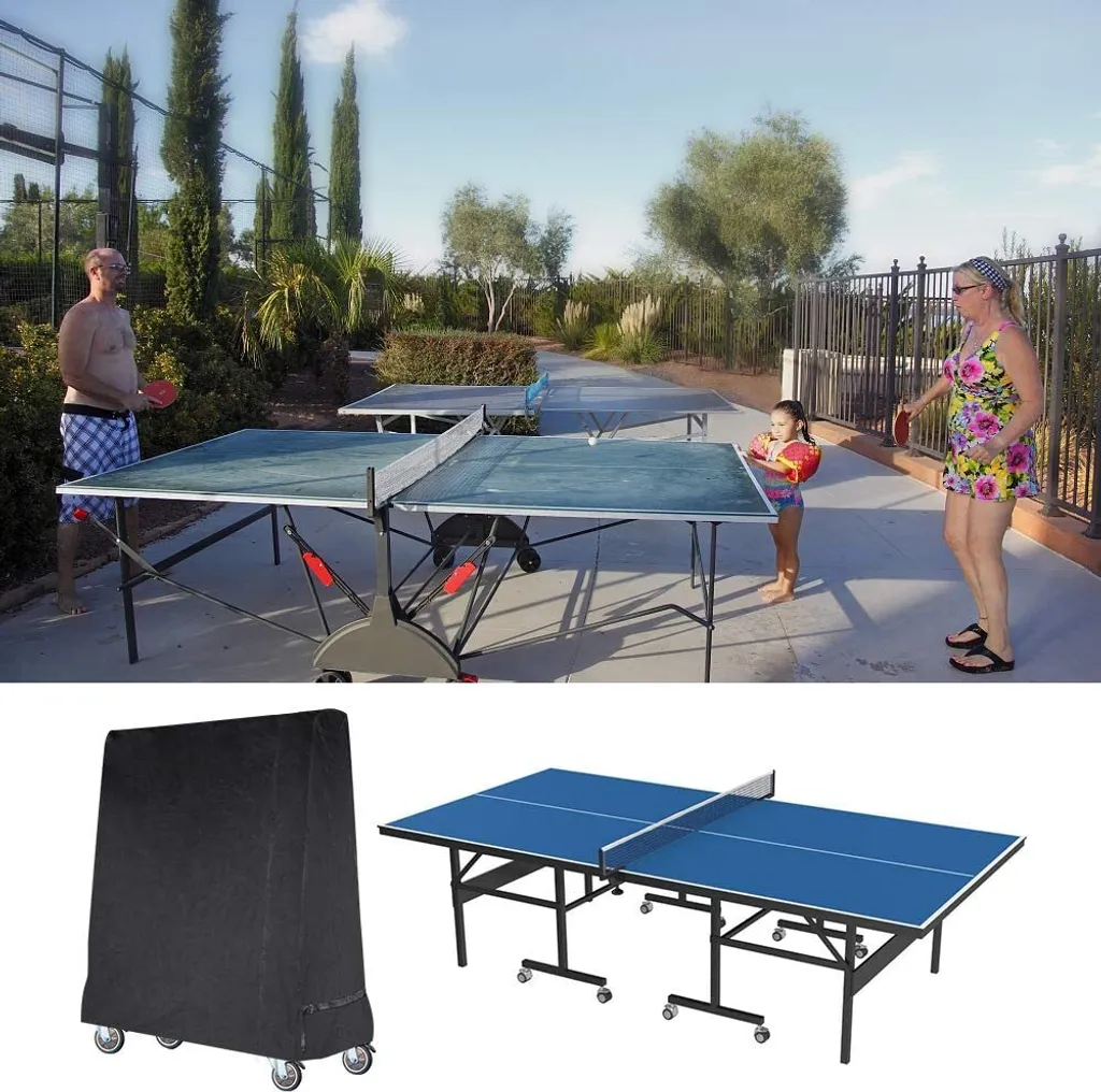 Tischtennisplatte Wasserdicht Outdoor Indoor Winddicht UV-Schutz 165 X 70 X 185cm,Schwarz 6 Tischtennisplatte Wasserdicht Outdoor Indoor Winddicht UV-Schutz 165 X 70 X 185cm,Schwarz – Bild 6