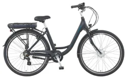 PROPHETE GENIESSER City E-Bike 28" BLAUPUNKT Frontmotor 30 NM 250 Watt BLAUPUNKT Gepäckträgerakku 36 Volt 8,8 Ah 316,8 Wh 7 Gang Kettenschaltung Alu V-Bremsen RH 48 Cm BLAUPUNKT LED Display