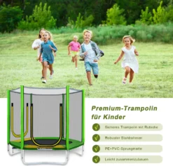 Merax Trampolin Outdoor Gartentrampolin Ø 213 Cm Kindertrampolin Inkl. Leiter, Rutsche, Sicherheitsnetz Und Sprungtuch, Randabdeckung & Zubehör, Grün -Globbervi Verkaufe da8f9dd616259dfaf0c093fdb53fdc99