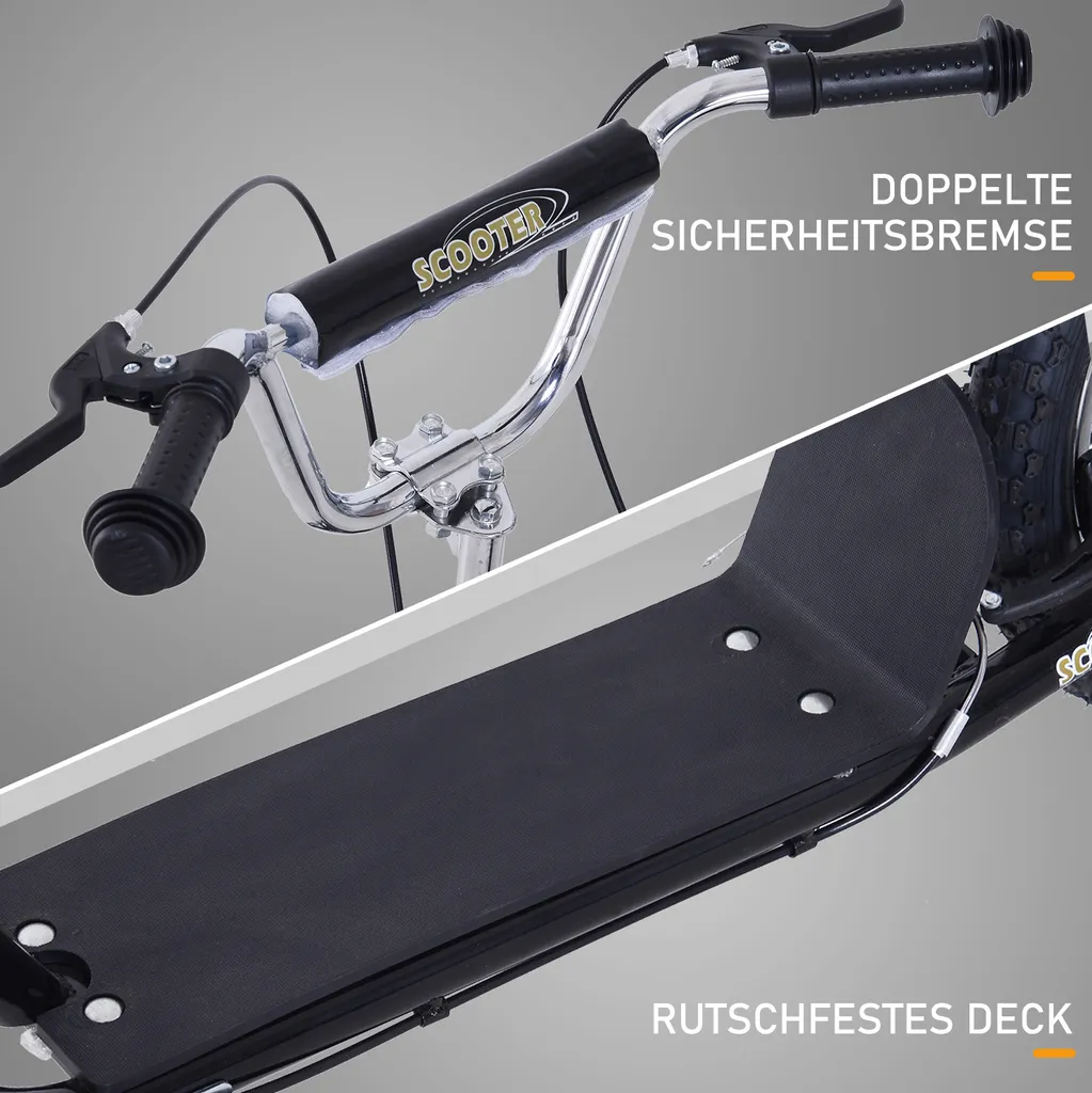 HOMCOM Kinderroller Mit Luftreifen Kickscooter Scooter Tretroller Cityroller Für Kinder Kickboard 16 Zoll Ab 5 Jahre Höhenverstellbar Schwarz 143 X 58 X 92-100 Cm 8 HOMCOM Kinderroller Mit Luftreifen Kickscooter Scooter Tretroller Cityroller Für Kinder Kickboard 16 Zoll Ab 5 Jahre Höhenverstellbar Schwarz 143 X 58 X 92-100 Cm – Bild 8