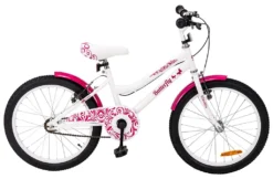 Actionbikes Kinderfahrrad Butterfly 20 Zoll - Kinder Fahrrad - V-Brake Bremsen - Kettenschutz - Fahrradständer - Kinderrad - Jugend Fahrrad - Rad - Bike - Mädchen - Weiß/Pink - 6-9 Jahre -Globbervi Verkaufe dc8956168b3a4fe5b9fe6f012d1f0ee0