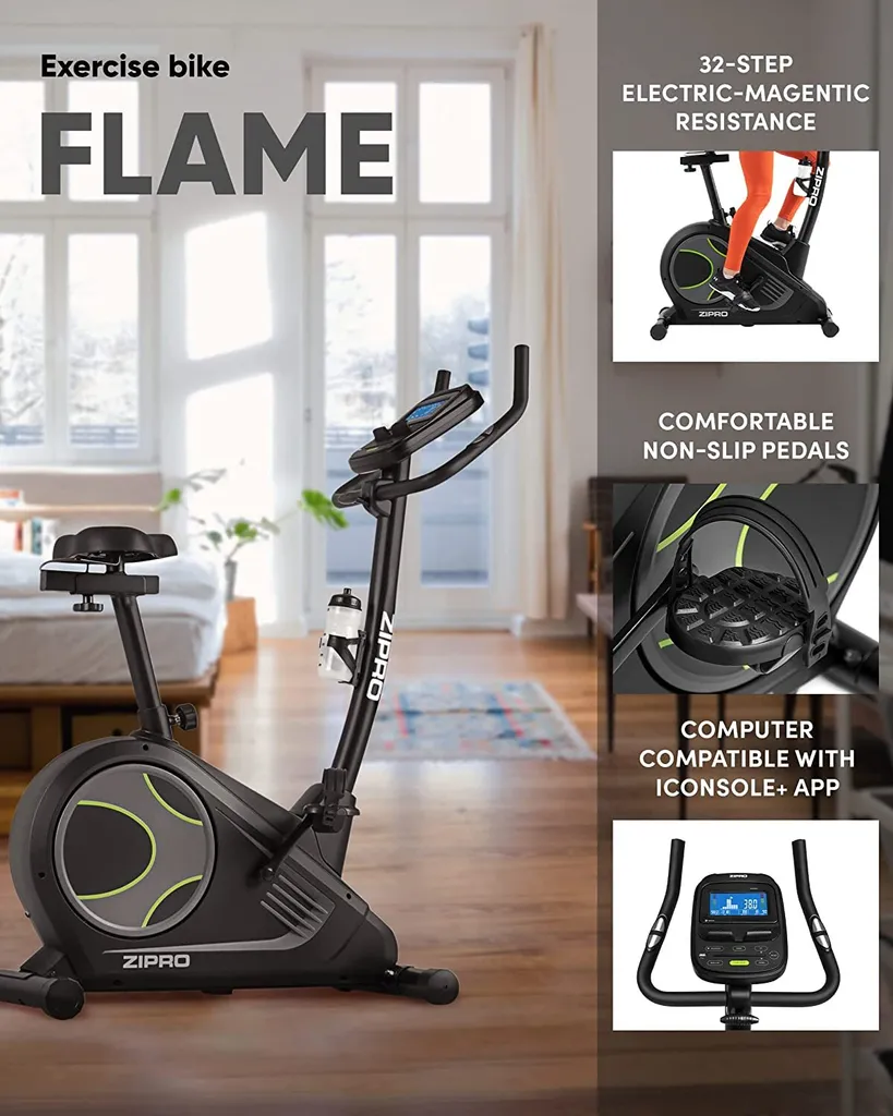 Zipro Erwachsene Magnetisches Fitnessbike Heimtrainer Flame Mit IConsole, Schwarz, One Size, Einheitsgröße 14 Zipro Erwachsene Magnetisches Fitnessbike Heimtrainer Flame Mit IConsole, Schwarz, One Size, Einheitsgröße – Bild 14