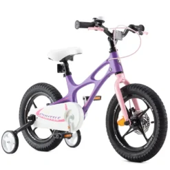 RoyalBaby Kinderfahrrad Jugendfahrrad, Jungen Mädchen Fahrrad 16 Zoll Kinder Fahrrad Mit Magnesium Rahmen & Scheibenbremse & Stützräder Laufrad Kinder Bike Violett