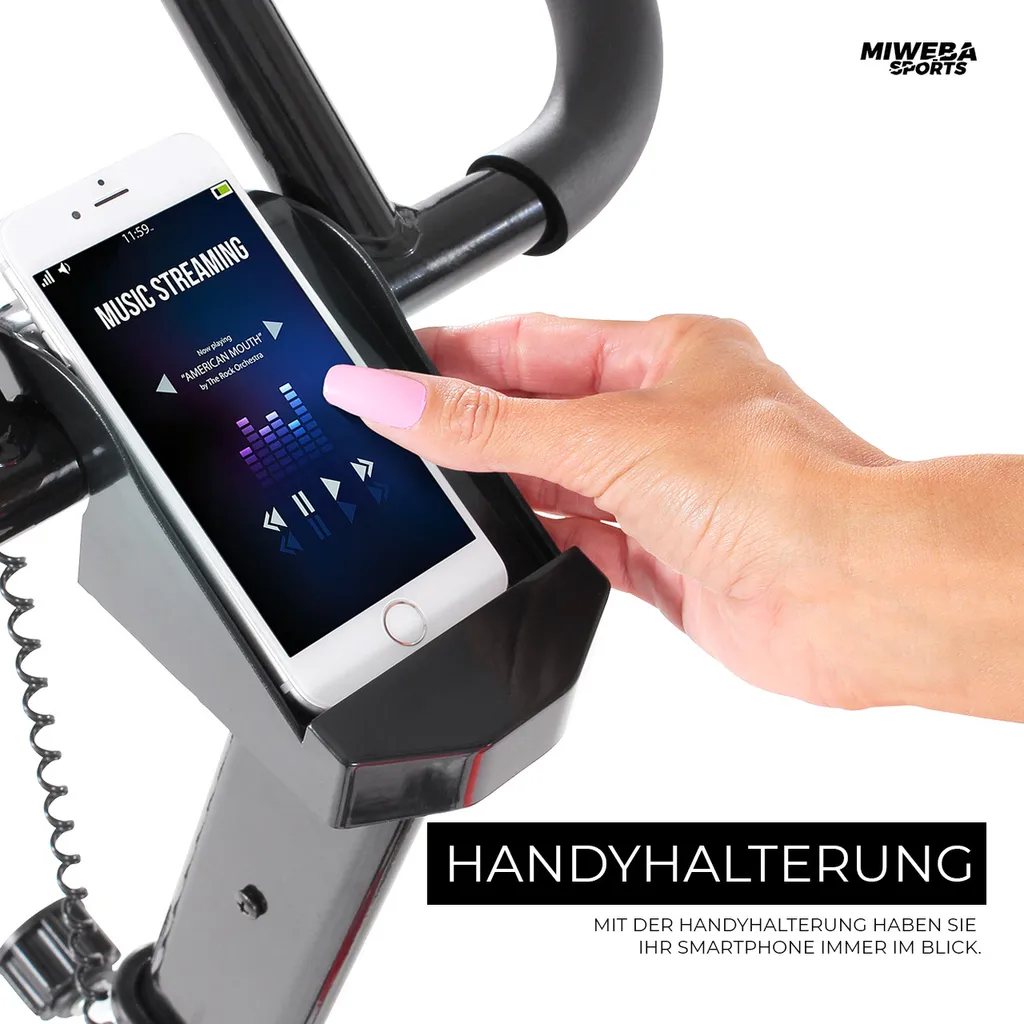 Miweba Sports Profi Speedbike MS100, 10 Kg Schwungmasse, Handyhalterung, Pulsmessung, LCD Display, Indoor Cycle, Bike, Heimtrainer, Fahrrad, Fitnessbike, Trimmrad, Fitnessfahrad, Cardio 11 Miweba Sports Profi Speedbike MS100, 10 Kg Schwungmasse, Handyhalterung, Pulsmessung, LCD Display, Indoor Cycle, Bike, Heimtrainer, Fahrrad, Fitnessbike, Trimmrad, Fitnessfahrad, Cardio – Bild 11