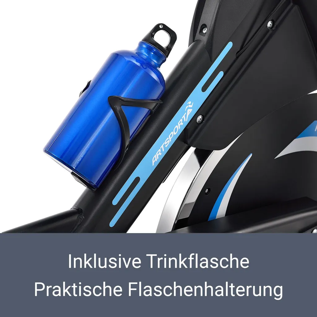 ArtSport Heimtrainer Speedbike RapidPace - Hometrainer Mit Riemenantrieb, 10 Kg Schwungrad, LCD Display & Pulssensoren Fitnessbike Fitness Fahrrad 9 ArtSport Heimtrainer Speedbike RapidPace - Hometrainer Mit Riemenantrieb, 10 Kg Schwungrad, LCD Display & Pulssensoren Fitnessbike Fitness Fahrrad – Bild 9