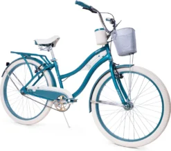Huffy Deluxe Cruiser Unisex 26 Zoll Fahrrad, Citybike, Jungenfahrrad, Mädchenfahrrad, Ab 12 Jahre, Türkis