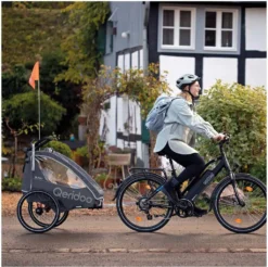 Qeridoo QUPA 1 Kinderfahrradanhänger, Farbe:grey -Globbervi Verkaufe e375459f7b6ecc95a49d2029682efc56