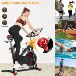 HEKA Heimtrainer Fahrrad, Hometrainer, Indoor Bike Mit Riemenantrieb, LCD-Display, Pulsmesser Und 13kg Schwungrad, Belastbar Bis 200kg, Fahrrad Für Zuhause, Schwarz -Globbervi Verkaufe e4520c79f88f4d6dd6fec9361a0925b6