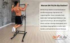 DH FitLife Power Tower Dip Station | Power Rack Mit Klimmzugstange, Dip Barren U. Rückentrainer | Kraftstation Kraftturm | Fitness Station | -Globbervi Verkaufe e594c8ac545acea19dbf1c43c8894d22