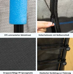 HOMCOM 5,3FT Trampolin Für Kinder Gartentrampolin Mit Sicherheitsnetz Randabdeckung Gummiseil Gepolstert Fitness-Trampolin Mini-Trampoline Mit Netz Stahl Blau 163,5H Cm Bis 60 Kg 13 HOMCOM 5,3FT Trampolin Für Kinder Gartentrampolin Mit Sicherheitsnetz Randabdeckung Gummiseil Gepolstert Fitness-Trampolin Mini-Trampoline Mit Netz Stahl Blau 163,5H Cm Bis 60 Kg -Globbervi Verkaufe e68ed2ebd4c01409feb3db679281cb00