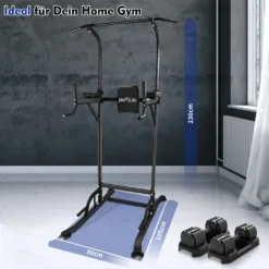 DH FitLife Power Tower Dip Station | Power Rack Mit Klimmzugstange, Dip Barren U. Rückentrainer | Kraftstation Kraftturm | Fitness Station | -Globbervi Verkaufe e74bc364afd18d1ded182715bd62019b