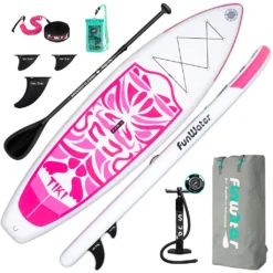 FunWater® Stand Up Paddle Board 320cm SUP Surfboard Aufblasbar + Paddel Surfbrett Paddling Paddelboard - Pink