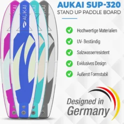 Aukai® Stand Up Paddle Board 320cm "Ocean" SUP Surfboard Aufblasbar + Paddel Surfbrett Paddling Paddelboard - Türkis -Globbervi Verkaufe ec2fc77bddc3ac2debe85841a71072ca