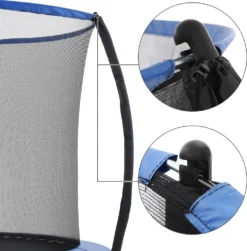 SONGMICS Trampolin Ø 305 Cm Mit Leiter + Netz + Stangen + Abdeckung Sicher Fitnessgerät Rundes Gartentrampolin Schwarz -Globbervi Verkaufe ec747fca69ae823dcc19b383b82fa022