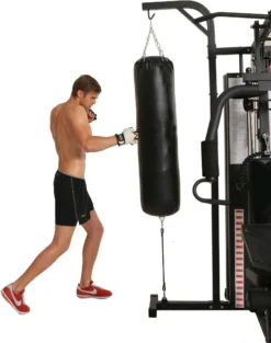 Dione HG5 - Fitnessstation - Multi-Gym - Krafstation Mit Boxsack - Einschließlich 65 Kg Gewichte - Erweiterbar Auf 100 Kg - Homegym -Globbervi Verkaufe ee1d8ea98cba6dba7f26c0c6a2b3c419