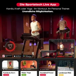 Sportstech F37s Profi Laufband Deutsche Qualitätsmarke- Selbstschmiersystem,APP Kinomap, 7PS Bis 20 Km/h. Bluetooth MP3, HRC-Klappbar, Große Lauffläche, Pulsgurt Im Wert Von 49,9EUR, Bis 150kg -Globbervi Verkaufe f094ca91a37ed5848094a9fda2e9ece4