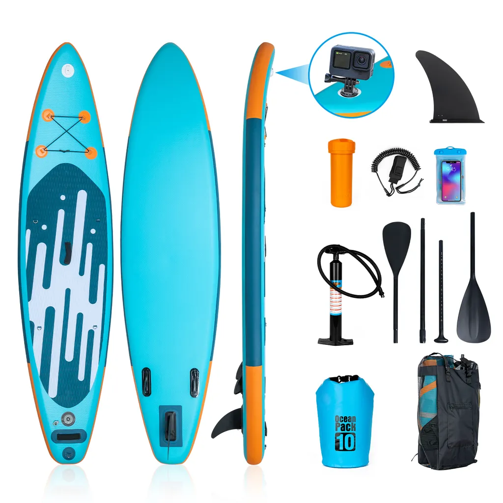 Puluomis Stand Up Paddle Boards Aufblasbar SUP 320cm Surfbrett Paddling Paddelboard Set Mit Video Halter Und Fußband, , MB. Bis 150Kg 320x76x16cm, Blau 1 Puluomis Stand Up Paddle Boards Aufblasbar SUP 320cm Surfbrett Paddling Paddelboard Set Mit Video Halter Und Fußband, , MB. Bis 150Kg 320x76x16cm, Blau