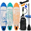 Physionics® SUP Board - 305/320/366 Cm, Aufblasbar, Handpumpe Mit Druckmesser, Rucksack - Paddling Board, Surfboard (320 Cm, Nymph Mintgrün)