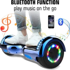 Hoverboard 6.5 Zoll - LED & Bluetooth & Tasche- Für Kinder Und Jugendliche - EU Sicherheitsstandard-Self Balance Scooter Elektroscooter Blau -Globbervi Verkaufe f20de829d4fbcd611639d2506e80002f