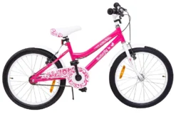 Actionbikes Kinderfahrrad Butterfly 20 Zoll - Kinder Fahrrad - V-Brake Bremsen - Kettenschutz - Fahrradständer - Kinderrad - Jugend Fahrrad - Rad - Bike - Mädchen - Pink/Weiß - 6-9 Jahre -Globbervi Verkaufe f234f8f5bf3423655d3b9a7df453744c