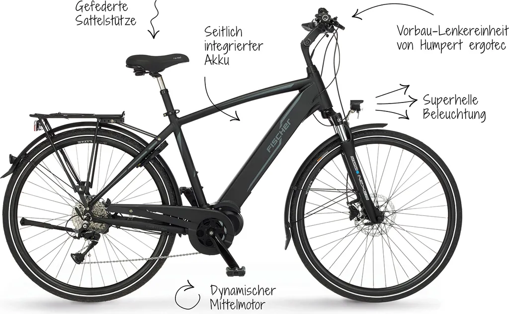 FISCHER E-Bike Pedelec Trekking VIATOR 4.1i Herren, Rahmenhöhe 50 Cm, 28 Zoll, Akku 504 Wh, Mittelmotor, Kettenschaltung, LCD Display, Schwarz 3 FISCHER E-Bike Pedelec Trekking VIATOR 4.1i Herren, Rahmenhöhe 50 Cm, 28 Zoll, Akku 504 Wh, Mittelmotor, Kettenschaltung, LCD Display, Schwarz – Bild 3