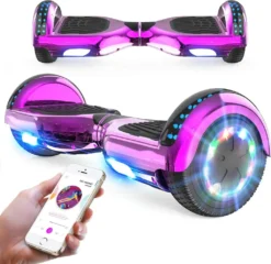 GeekMe Hoverboard Für Kinder 6,5 Zoll, Elektroroller, Elektro Scooter Board Mit Bluetooth Lautsprecher, LED Leuchten, Geschenk Für Kinder, Jugendliche Und Erwachsene
