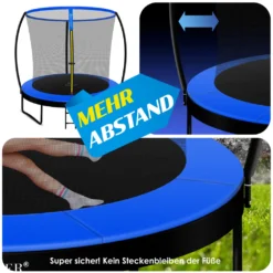 KESSER® Trampolin Gartentrampolin | Rheinland GS | Kindertrampolin Bis 150 Kg | Komplettset Mit Sicherheitsnetz Regenabdeckung, Leiter, Randabdeckung & Zubehör, Farbe:Blau / Schwarz, Größe:244 Cm -Globbervi Verkaufe f5fdf95236f242114378d4facf0233a7