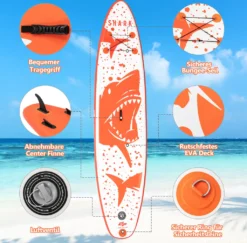 COSTWAY 320x76x15cm Stand Up Paddling Board SUP Board Aufblasbar Mit Sicherheitsleine Paddel Pumpe Center Finne Rucksack & Reparaturset -Globbervi Verkaufe f990f5e40aa0d28d74b4e77737eb4172