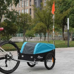 SAMAX Lastenanhänger / Fahrradanhänger Für 40 Kg / 120 Liter In Blau / Grau - Grey Edition