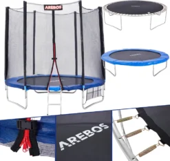 AREBOS Outdoor Trampolin Ø 305 Cm, Komplettset, Gartentrampolin