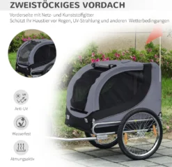 PawHut Hundeanhänger Fahrradanhänger Hundetransporter Hunde Fahrrad Anhänger Grau 130 X 73 X 90 Cm 21 PawHut Hundeanhänger Fahrradanhänger Hundetransporter Hunde Fahrrad Anhänger Grau 130 X 73 X 90 Cm -Globbervi Verkaufe fb98b4699593939c6f1fccdb427d32b5