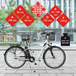 Telefunken RC830 City E-Bike, 3 Gang Shimano Nabenschaltung, Vorderradmotor, Weiß -Globbervi Verkaufe fd8323297b4dd12fc737f209ccaa4a05