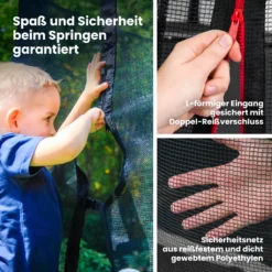 Hop-Sport Trampolin Outdoor - Ø 430 Cm - Safety Gartentrampolin Set Mit Innovativen, Gebogenen Netzstangen, Sicherheitsnetz, Leiter Und Vielen Extras – INTERTEK , Schwarz-grau -Globbervi Verkaufe fd9a60c85d38e6f820eb29fb90d4afc1