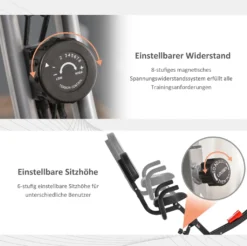 HOMCOM Heimtrainer 2-in-1 Fahrradtrainer LCD-Display Klappbarer Hometrainer Trimmrad Mit 8 Stufig Einstellbarem Magnetwiderstand Und 1 Paar Spannseil Stahl Grau 97x51x115 Cm -Globbervi Verkaufe fdd9850b8cf704d639134bc2df12e8f6