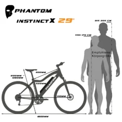 Phantom Instinct X | E-MTB | 29" Zoll | 10.5Ah 380 Wh | Elektro Mountainbike Creme E Bike Mountain | 100 Km | 380 Wh 10.5 Ah | Shimano | Osram | Bluetooth -Globbervi Verkaufe fded0be736c361ecbb74c9949bfa85a3