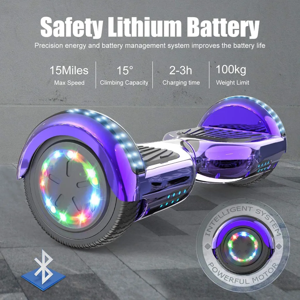 Markboard 6,5 Hoverboard Mit 350W*2 Motorbeleuchtung| RGB LED-Leuchten | Bluetooth-Lautsprecher, Selbstausgleichender Elektroroller Elektroroller Elektro Skateboard 5 Markboard 6,5 Hoverboard Mit 350W*2 Motorbeleuchtung| RGB LED-Leuchten | Bluetooth-Lautsprecher, Selbstausgleichender Elektroroller Elektroroller Elektro Skateboard – Bild 5