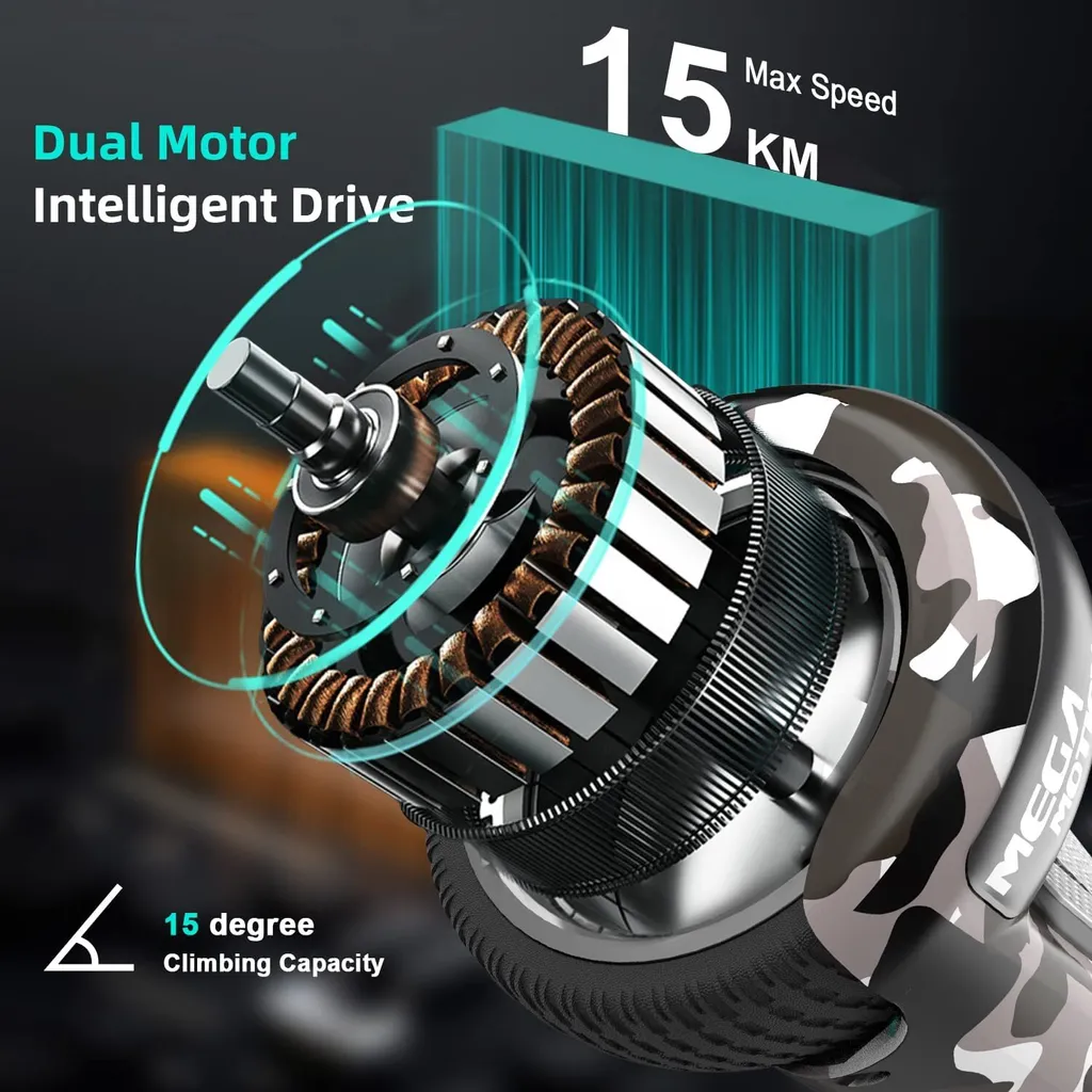 Mega Motion Hoverboards LED 6.5" Selbstausgleichender Elektroroller Hoverboards Mit Bluetooth-Lautsprecher Geschenke Für Kinder 3 Mega Motion Hoverboards LED 6.5" Selbstausgleichender Elektroroller Hoverboards Mit Bluetooth-Lautsprecher Geschenke Für Kinder – Bild 3