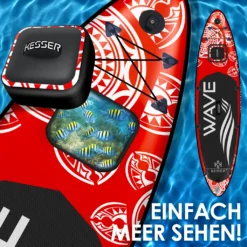 KESSER® SUP Board Aufblasbar Set Mit Sichtfenster Stand Up Paddle Board Premium Surfboard Wassersport | 6 Zoll Dick | Komplettes Zubehör | 130kg , Farbe:(AQUA) Rot 320CM -Globbervi Verkaufe ff177f547b69bce8bb83095787e14b4d
