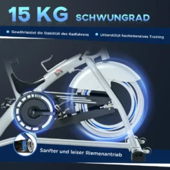 HOMCOM Speedbike Indoor Ergometer Fitnessbikes Mit 15KG Schwungrad Verstellbare Widerstandsstufen Home Gym Bis 180KG Fahrradtrainer LCD-Monitor Metall ABS Silber+Schwarz -Globbervi Verkaufe ffa6c4e3b19449bc65ea33dbc9ed546e